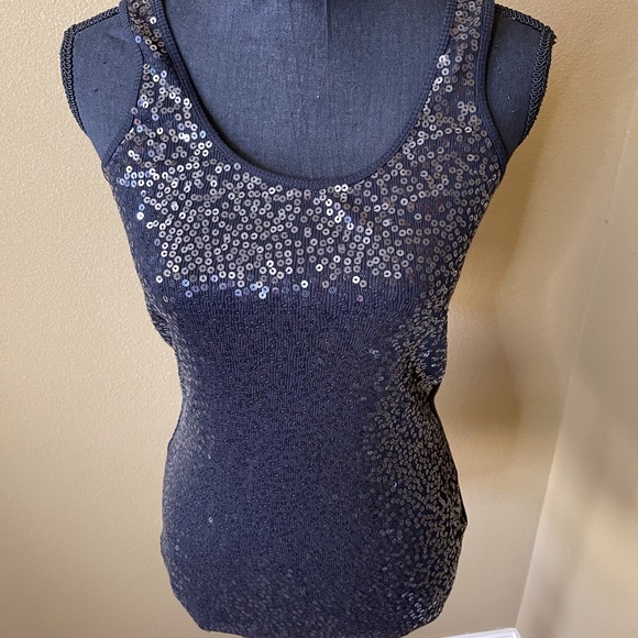 Express sequins black tank top.  Size Small. NWT - Picture 2 of 6